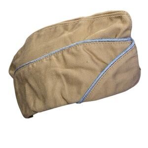 Vintage JC Penney US WW2 Era STYLE Khaki Garrison Hat Cap Army Military 7 7/8